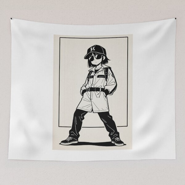 Item preview, Fashion - Man in Yellow Windbreaker Sunglasses Streetwear Anime designed and sold by AnimeShin.