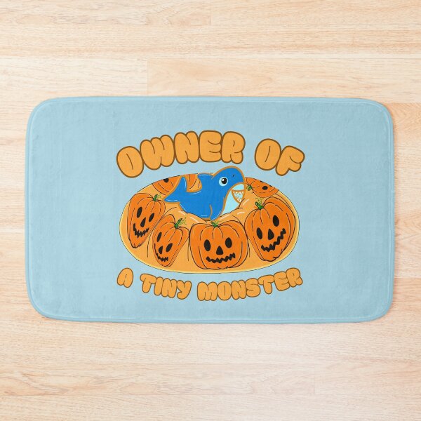 Item preview, Owner of a Tiny Monster – Cute Halloween Shark in Pumpkin Pet Bed designed and sold by BritishDelights.