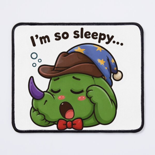 Item preview, I'm So Sleepy Triceracorn Cute Sleeping Cowboy Dinosaur designed and sold by ZazuCo.