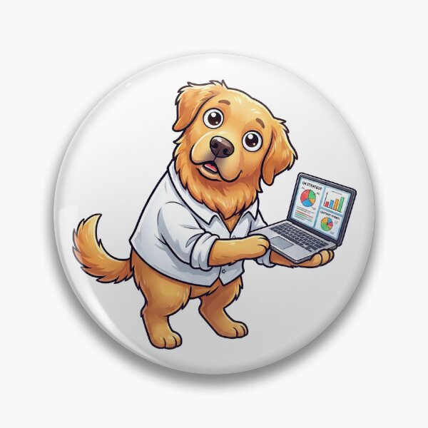 Item preview, Nodding Dog Sticker — Retro Office Dog Pretending to Agree, Flat Relatable Design designed and sold by ElhamiStudio.