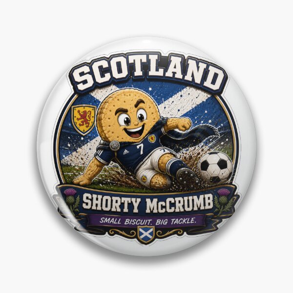Item preview, Scotland Shortbread Football Mascot Sticker | Shorty McCrumb Soccer Fan Design designed and sold by Snackwave Ninety.