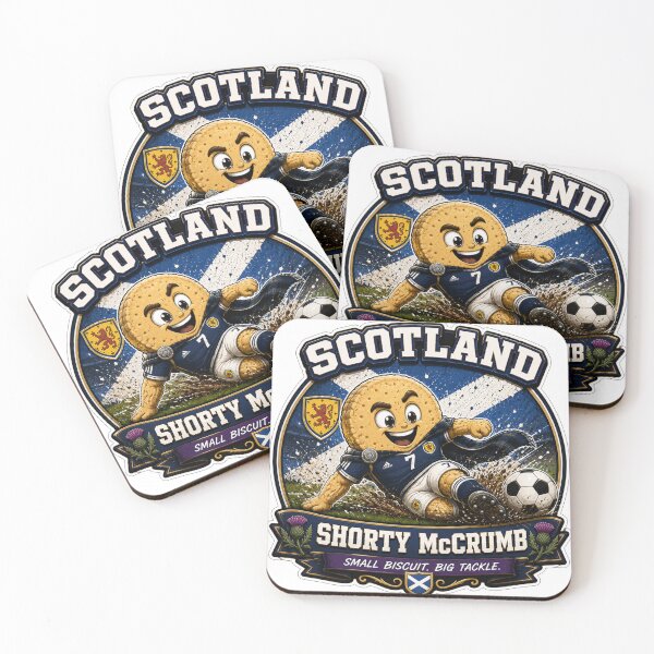Item preview, Scotland Shortbread Football Mascot Sticker | Shorty McCrumb Soccer Fan Design designed and sold by Snackwave Ninety.