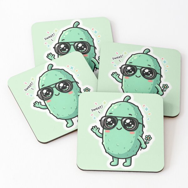 Item preview, Cute Kawaii Pickle With Glasses Funny Pickle Lover Cartoon Food Character Sticker T-Shirt Gift designed and sold by Basma Designs | Retro, Kawaii Shirts & Stickers.