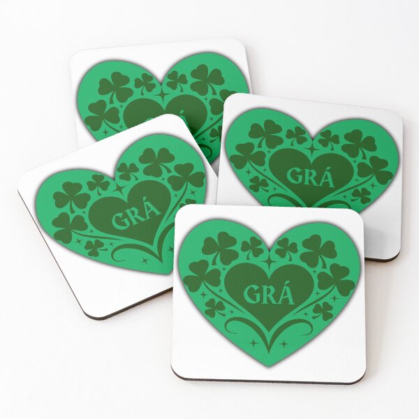 Item preview, Grá Irish Love Heart Shamrock Design — Irish Language Gift Print designed and sold by heartofireland.