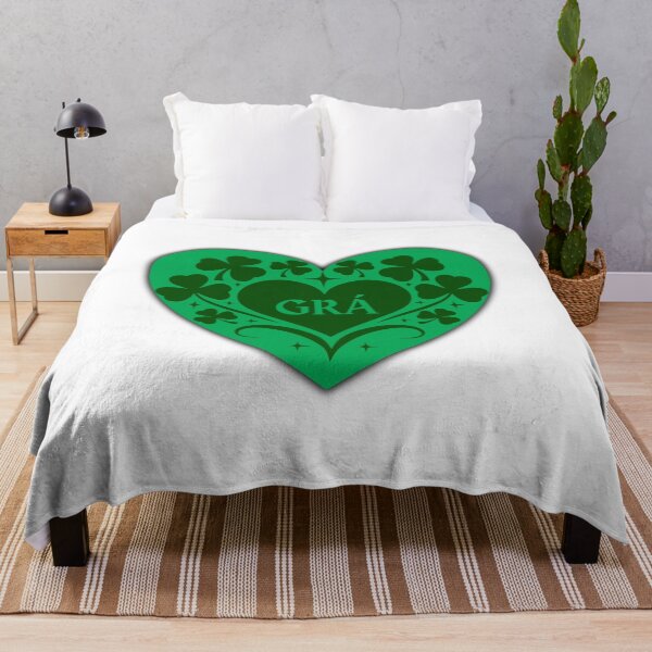 Item preview, Grá Irish Love Heart Shamrock Design — Irish Language Gift Print designed and sold by heartofireland.