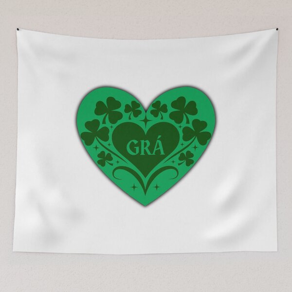 Item preview, Grá Irish Love Heart Shamrock Design — Irish Language Gift Print designed and sold by heartofireland.