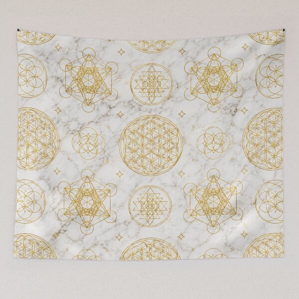 Item preview, Golden Sacred Geometry Marble Pattern designed and sold by Owcomm.