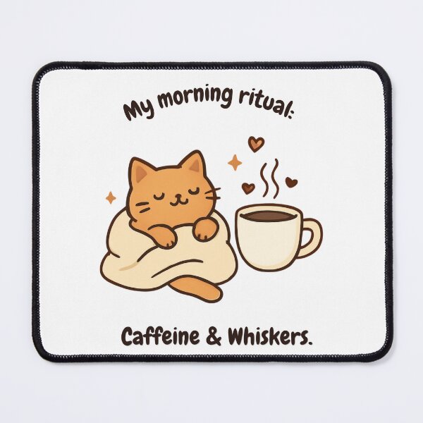 Item preview, Cute Cat Coffee Morning Ritual designed and sold by AustralArt.