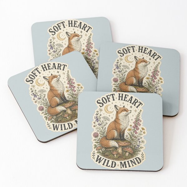 Item preview, Soft Heart Wild Mind Fox Mushroom Cottagecore designed and sold by oldpussboss.