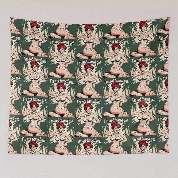 Item preview, Jungle Pinup Redhead Not Tamed Yet designed and sold by HappyOops.