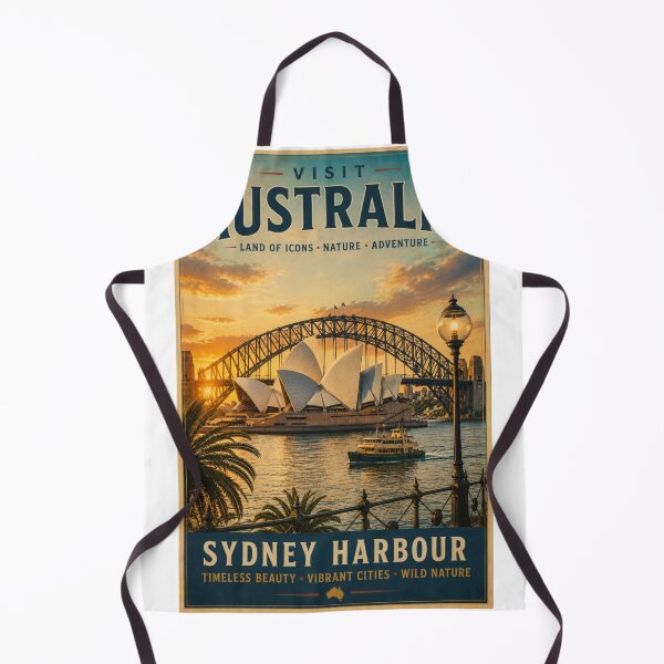 Item preview, Sydney Harbour Vintage Travel Poster – Australia Retro Wall designed and sold by ElartedeNoel.