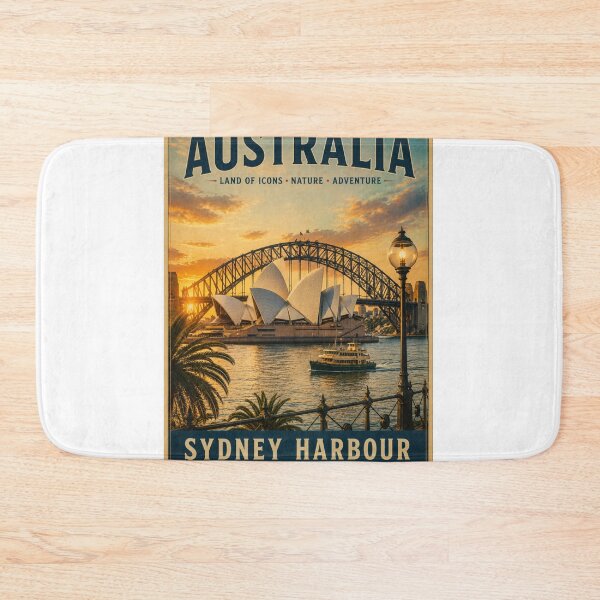 Item preview, Sydney Harbour Vintage Travel Poster – Australia Retro Wall designed and sold by ElartedeNoel.