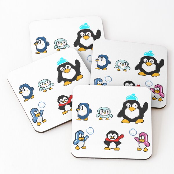 Aperçu de l'œuvre Pack d'autocollants Pingouins mignons Hiver Rétro 8 bits créée et vendue par RetroRlx.