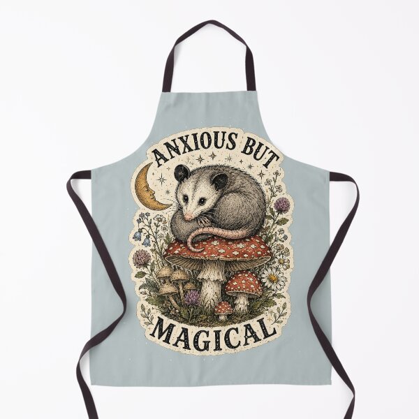 Item preview, Anxious But Magical Opossum Mushroom Cottagecore designed and sold by oldpussboss.