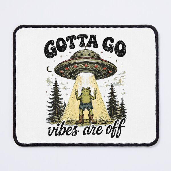 Item preview, Gotta Go Vibes Are Off Funny Alien Frog UFO Retro designed and sold by Ali-printshop.