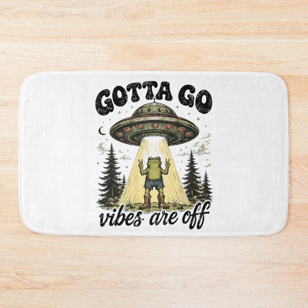 Item preview, Gotta Go Vibes Are Off Funny Alien Frog UFO Retro designed and sold by Ali-printshop.