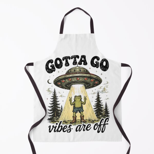 Item preview, Gotta Go Vibes Are Off Funny Alien Frog UFO Retro designed and sold by Ali-printshop.