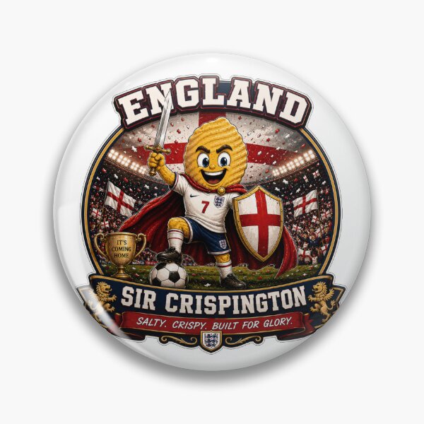 Item preview, England Crisp Knight Football Mascot Sticker | Sir Crispington Soccer Fan Design designed and sold by Snackwave Ninety.