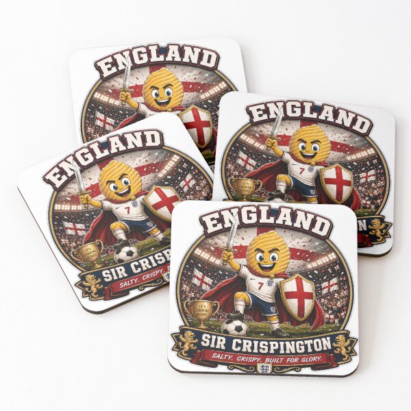 Item preview, England Crisp Knight Football Mascot Sticker | Sir Crispington Soccer Fan Design designed and sold by Snackwave Ninety.