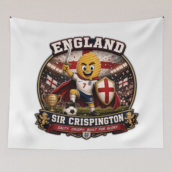 Item preview, England Crisp Knight Football Mascot Sticker | Sir Crispington Soccer Fan Design designed and sold by Snackwave Ninety.