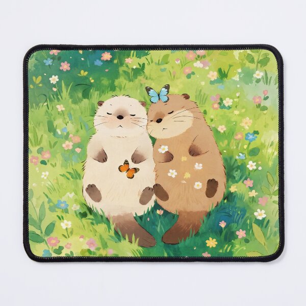 Item preview, Otters taking a nap in a lush meadow designed and sold by deelitt.
