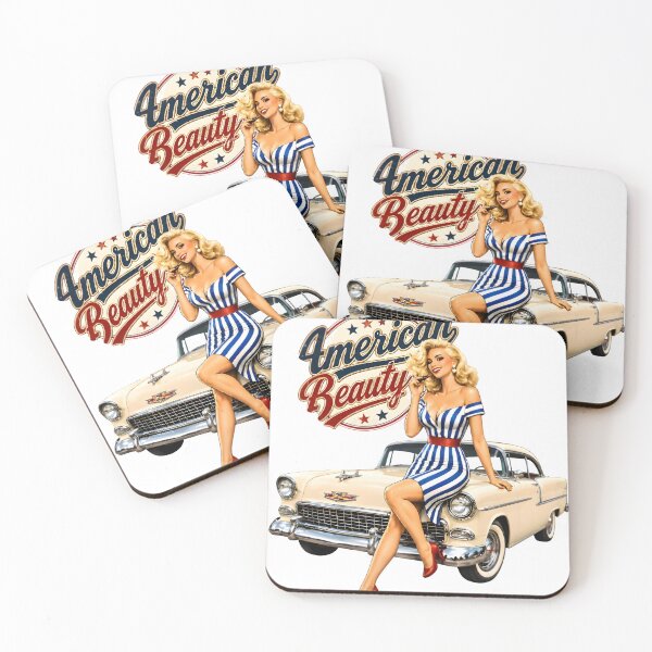 Item preview, Retro Americana Pin-Up | Stars & Stripes Vintage Car Retro Design designed and sold by Ivory Code.