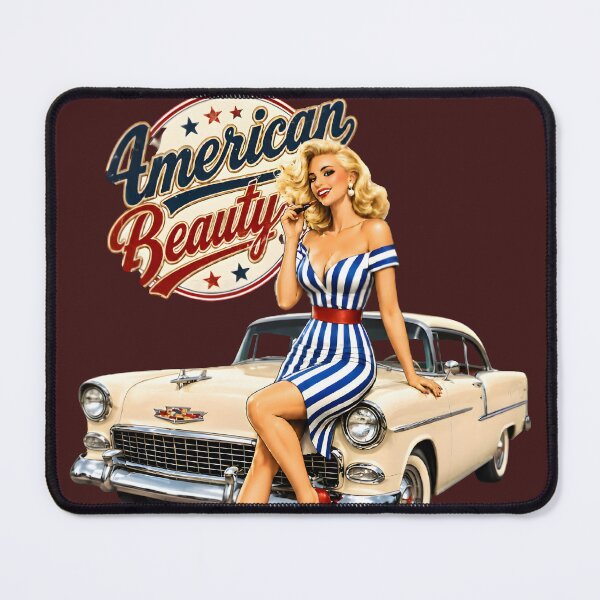 Item preview, Retro Americana Pin-Up | Stars & Stripes Vintage Car Retro Design designed and sold by Ivory Code.