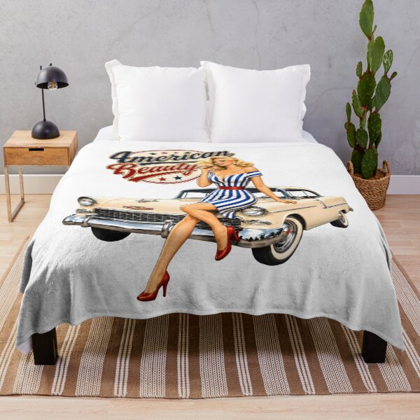Item preview, Retro Americana Pin-Up | Stars & Stripes Vintage Car Retro Design designed and sold by Ivory Code.