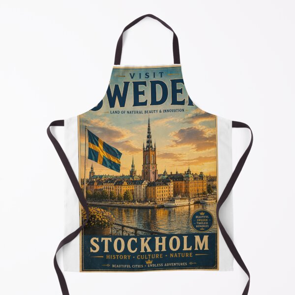 Item preview, Stockholm Sweden Vintage Travel Poster – Scandinavian City Wall designed and sold by ElartedeNoel.