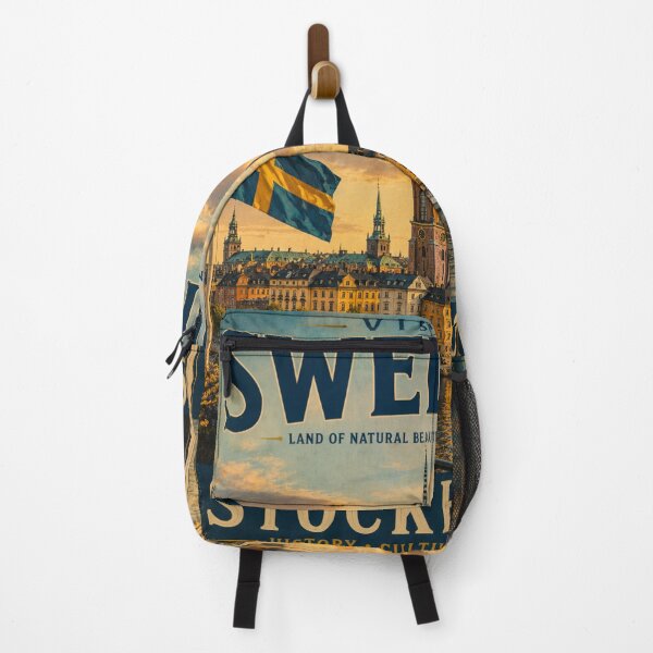 Item preview, Stockholm Sweden Vintage Travel Poster – Scandinavian City Wall designed and sold by ElartedeNoel.