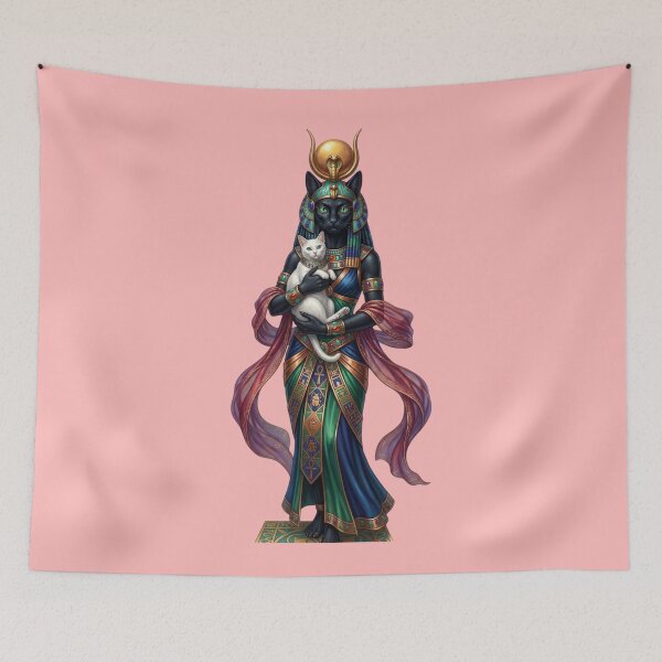 Item preview, Bastet Goddess with Sacred Cat | Ancient Egyptian Mythology and Divine Protection Art Main Tag: designed and sold by Queen Cleopatra.