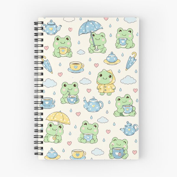 Item preview, Frog Rainy Tea Time Kawaii Pattern designed and sold by Soft Berry Studio.