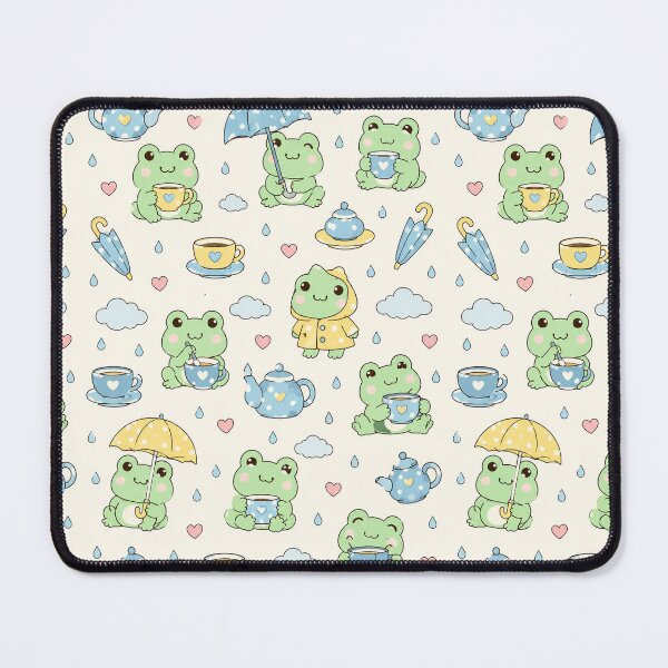 Item preview, Frog Rainy Tea Time Kawaii Pattern designed and sold by Soft Berry Studio.