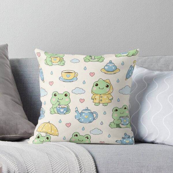 Item preview, Frog Rainy Tea Time Kawaii Pattern designed and sold by Soft Berry Studio.