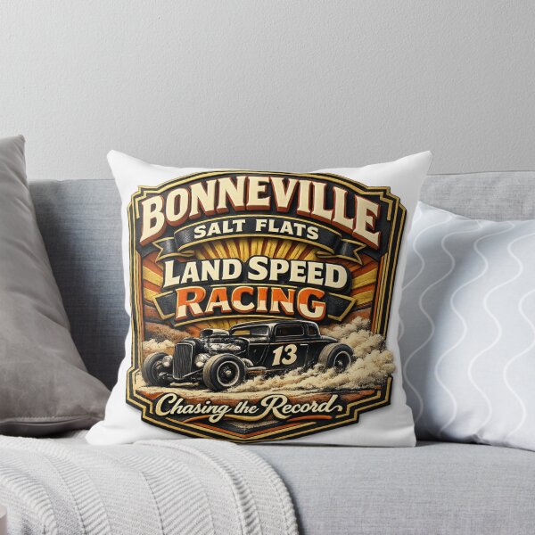 Aperçu de l'œuvre Emblème de course vintage des Bonneville Salt Flats créée et vendue par Dresut.