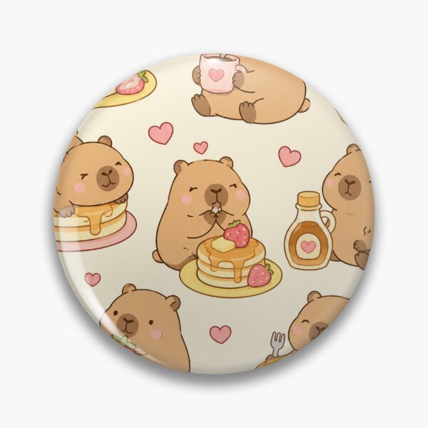 Item preview, Capybara Pancake Morning Kawaii Pattern designed and sold by Soft Berry Studio.