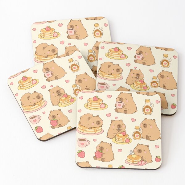Item preview, Capybara Pancake Morning Kawaii Pattern designed and sold by Soft Berry Studio.