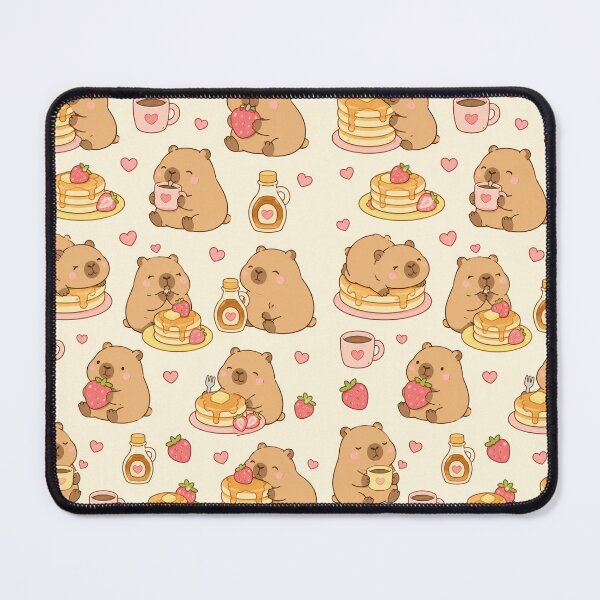 Item preview, Capybara Pancake Morning Kawaii Pattern designed and sold by Soft Berry Studio.