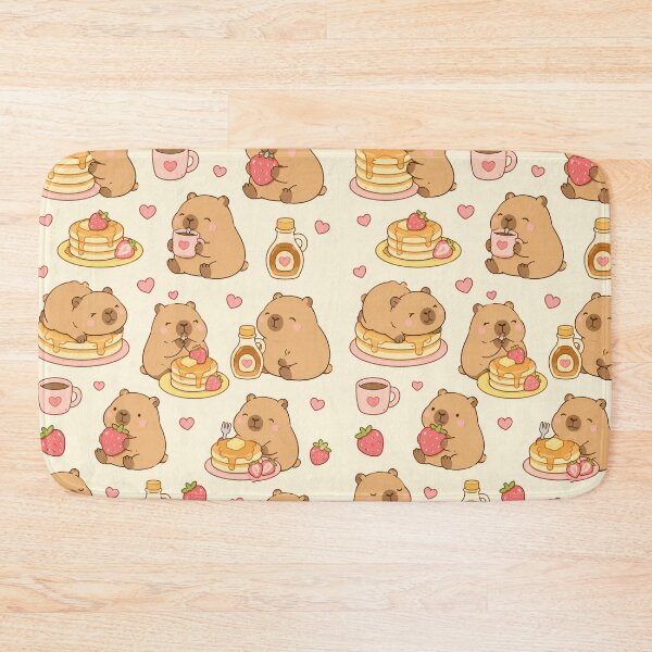 Item preview, Capybara Pancake Morning Kawaii Pattern designed and sold by Soft Berry Studio.