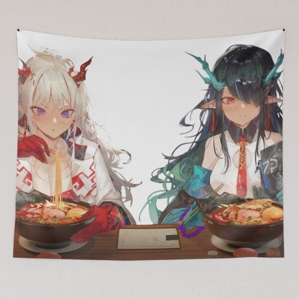 Item preview, Nian And Dusk Eating Ramen Arknights designed and sold by KomiArts.