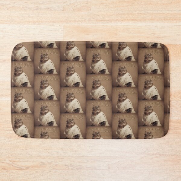 Item preview, Stoic Cat Philosopher Seneca Quote – “He Who Is Brave Is Free” Roman Inspired Wisdom Vintage Artwork designed and sold by Donsean22.