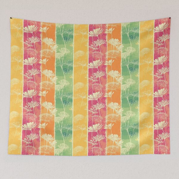Item preview, Tropical Floral Citrus Stripe Summer Pattern Design designed and sold by Boddicca.