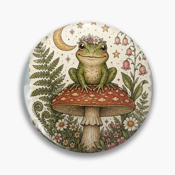 Item preview, Still Growing Still Glowing Frog Mushroom Cottagecore designed and sold by oldpussboss.