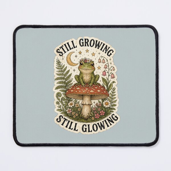 Item preview, Still Growing Still Glowing Frog Mushroom Cottagecore designed and sold by oldpussboss.