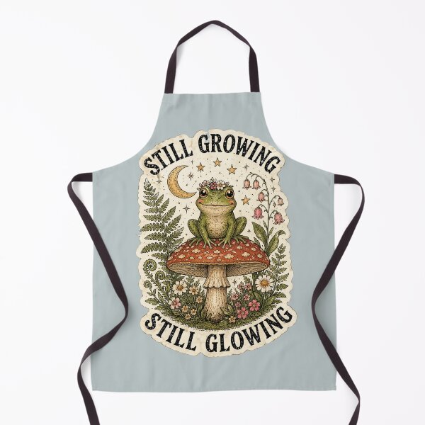Item preview, Still Growing Still Glowing Frog Mushroom Cottagecore designed and sold by oldpussboss.