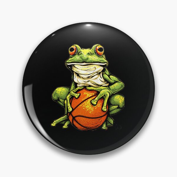 Item preview, Funny Basketball Frog Vintage Sports Cartoon Amphibian Design designed and sold by MiALopezArt.