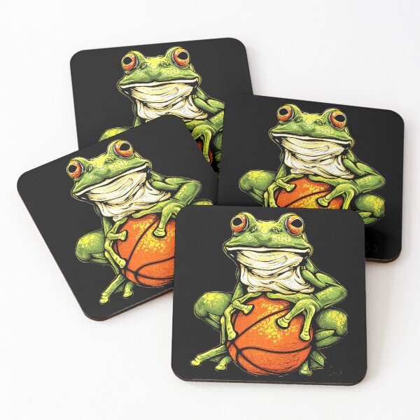 Item preview, Funny Basketball Frog Vintage Sports Cartoon Amphibian Design designed and sold by MiALopezArt.