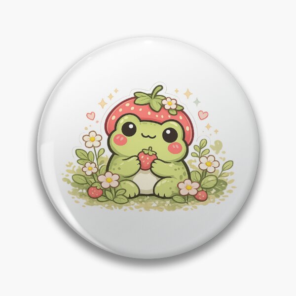 Item preview, Cute Strawberry Frog Kawaii Cottagecore designed and sold by ajamzbox.