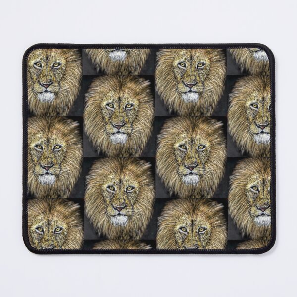 Item preview, A Portrait Of A Lion in Colored Pencils On Black Paper designed and sold by Whispering Grace Studio.