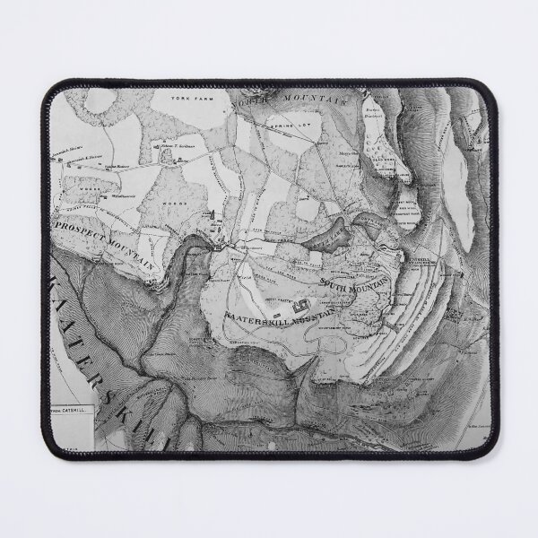 Item preview, 1882 Van Loan Catskills Map, Black and White — Antique Catskill Mountain House Engraving Style designed and sold by CatskillMeander.